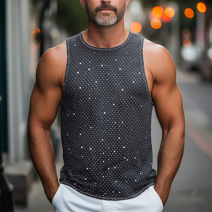 Heren Zomer Mode Polka Dot Gedrukt Katoenen Tanktop MTA2414E4P