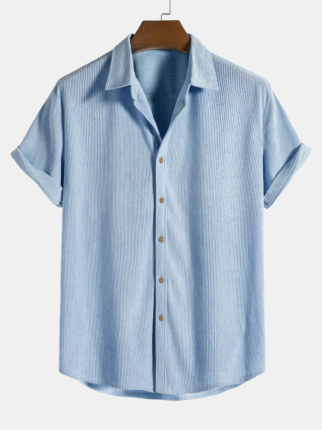 Corduroy overhemd met korte mouwen en shorts