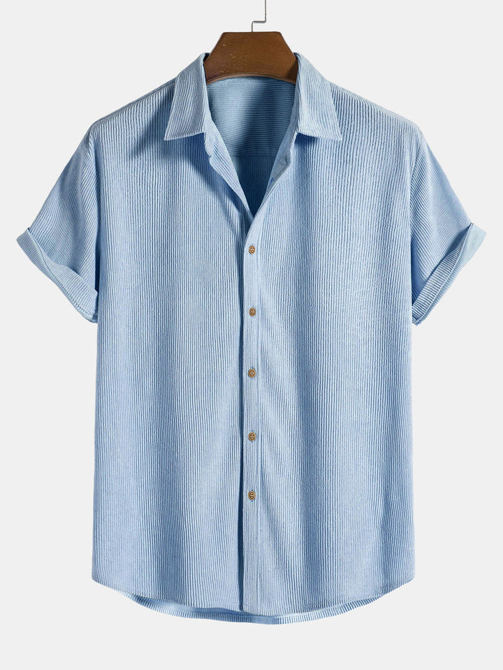 Corduroy overhemd met korte mouwen en shorts
