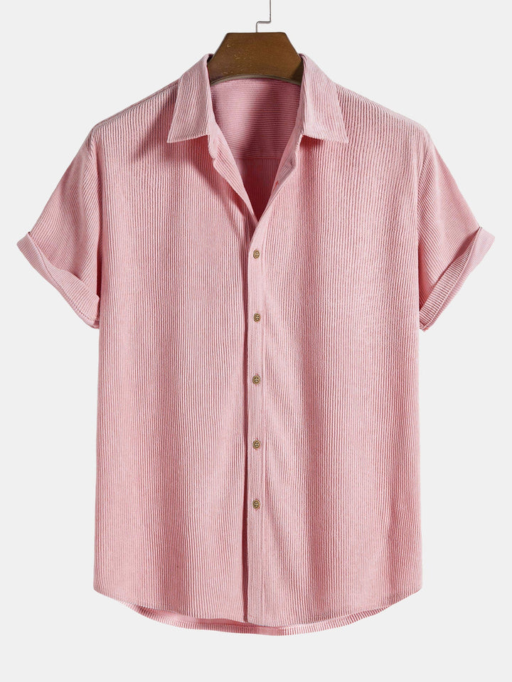 Corduroy overhemd met korte mouwen en shorts