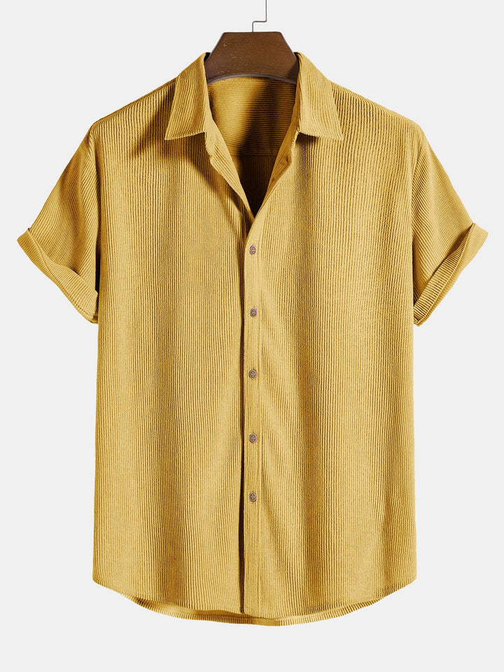 Corduroy overhemd met korte mouwen en shorts