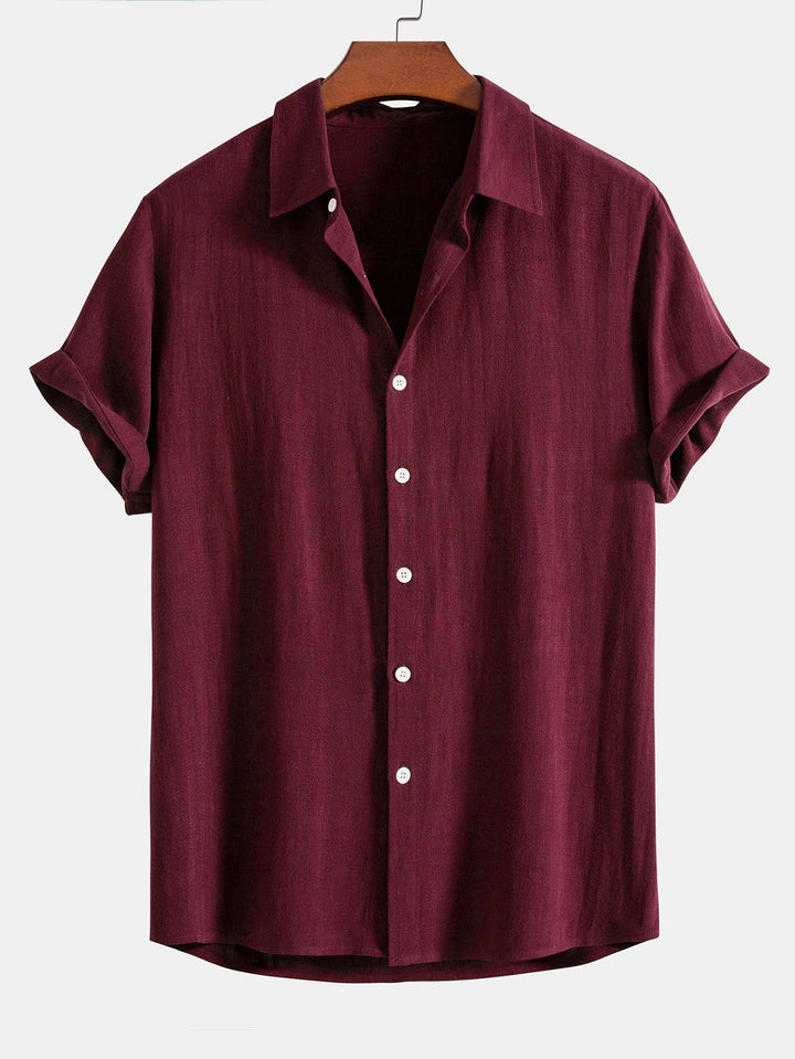 Linnen Rayon Mix Knopshirt & Rechte Linnen Broek