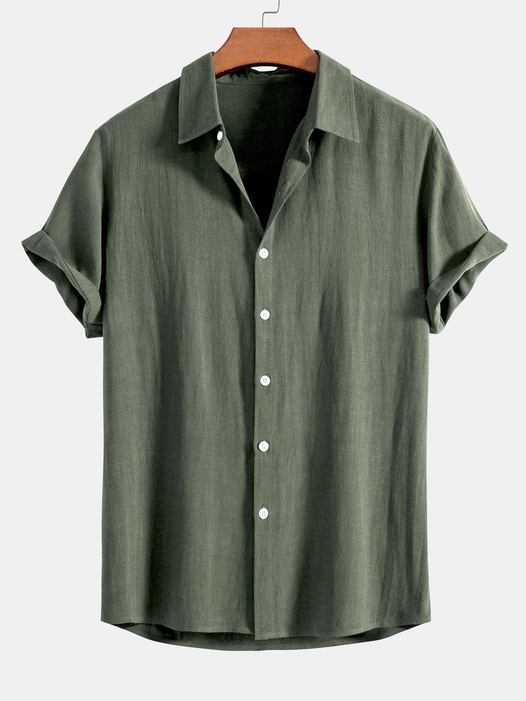 Linnen Rayon Mix Knopshirt & Rechte Linnen Broek