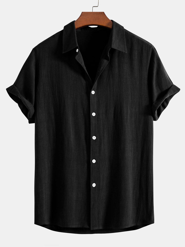 Linnen Rayon Mix Knopshirt & Rechte Linnen Broek
