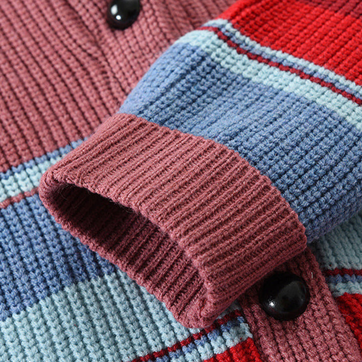 Heren Colorblock Lapel Sweater Jacket 02918584X