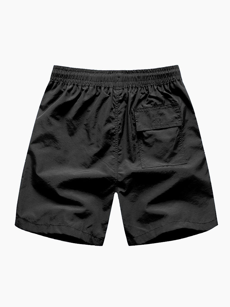 Palmboom Zeilboot Print Doorknoop Shirt & Zwembroek