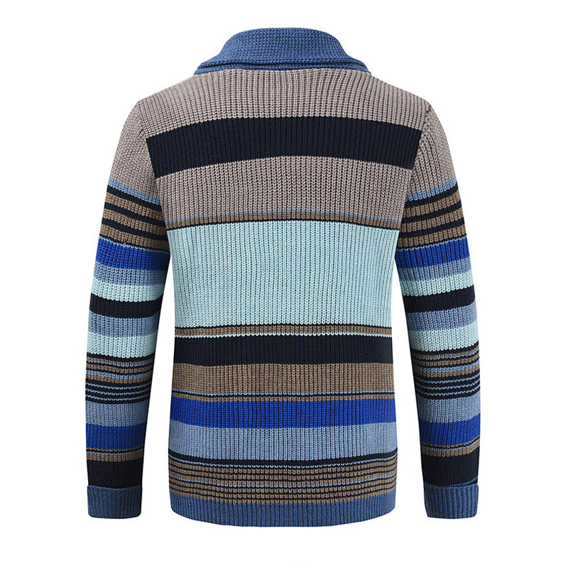 Heren Colorblock Lapel Sweater Jacket 02918584X