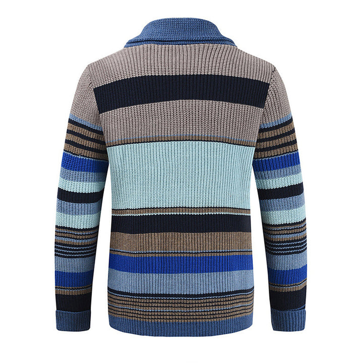 Heren Colorblock Lapel Sweater Jacket 02918584X