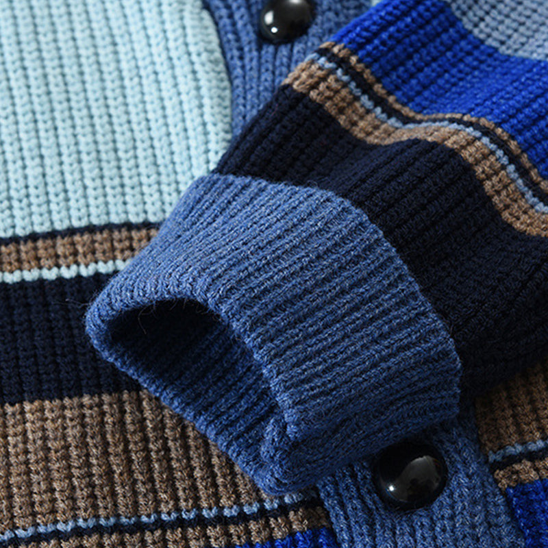 Heren Colorblock Lapel Sweater Jacket 02918584X