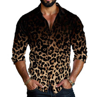 Heren Leeuwenkleurverloop Print Lange Mouwen Shirt 26030304X 