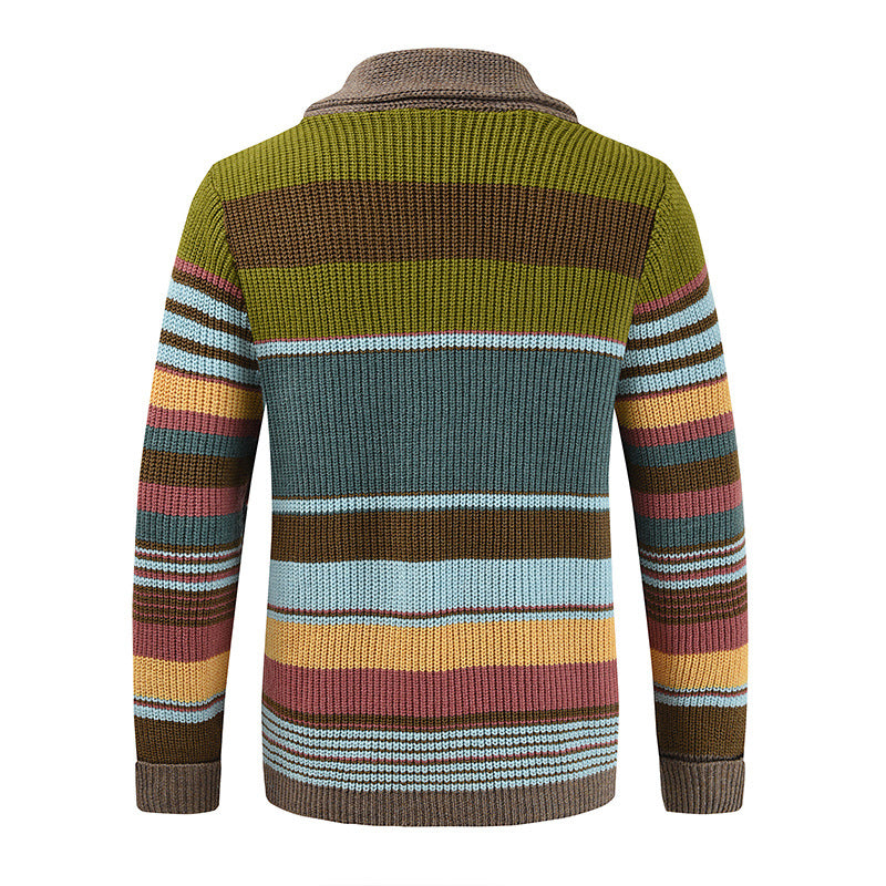 Heren Colorblock Lapel Sweater Jacket 02918584X