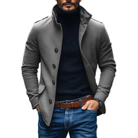 Heren Casual Wolmix Revers Eensluitende Slim Korte Jas 85856791M
