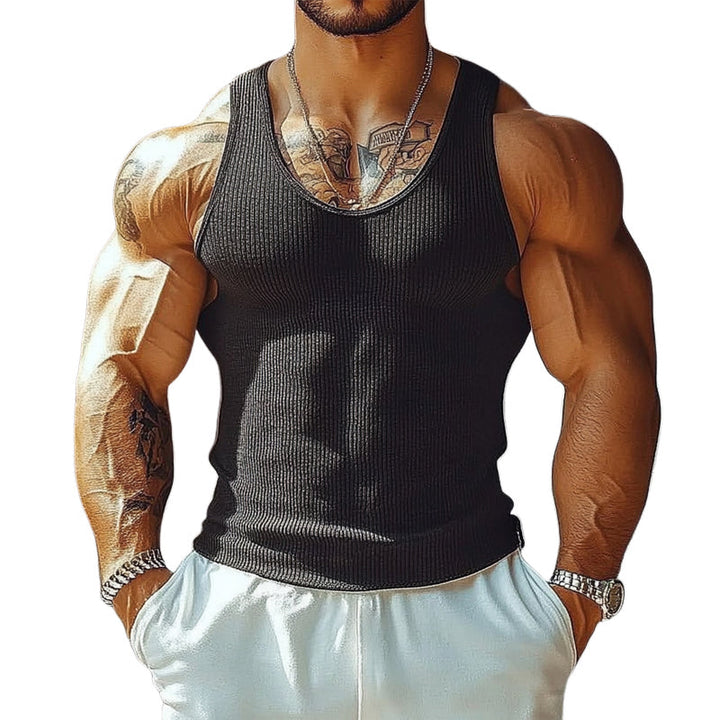 Heren Gebreide Ronde Hals Slim Fit Tanktops MTA2200E1X