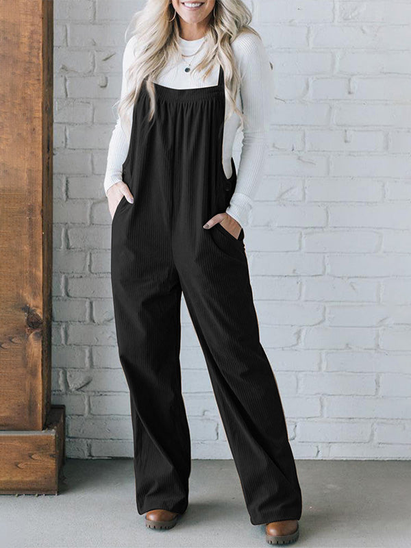 Dames Cozy Corduroy Loose Fit Overalls