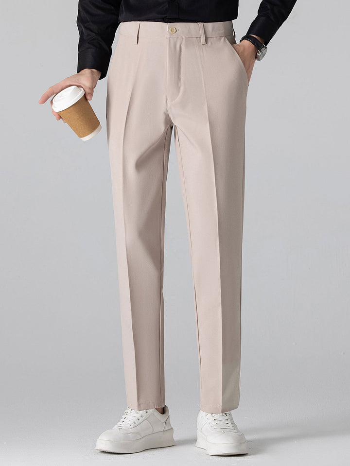 Gedraaide Jacquard Tricot Overhemd & Slim Fit Getaperde Broek