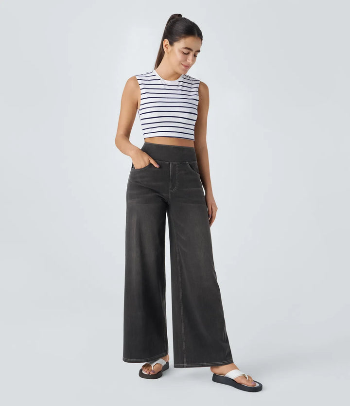 Eva | Comfortabele & Elastische Broek Met Hoge Taille