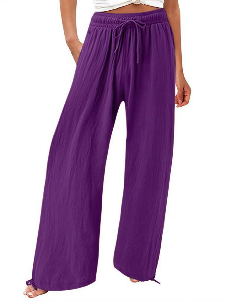 Dames Katoenen En Linnen Wijde Casual Broeken 
