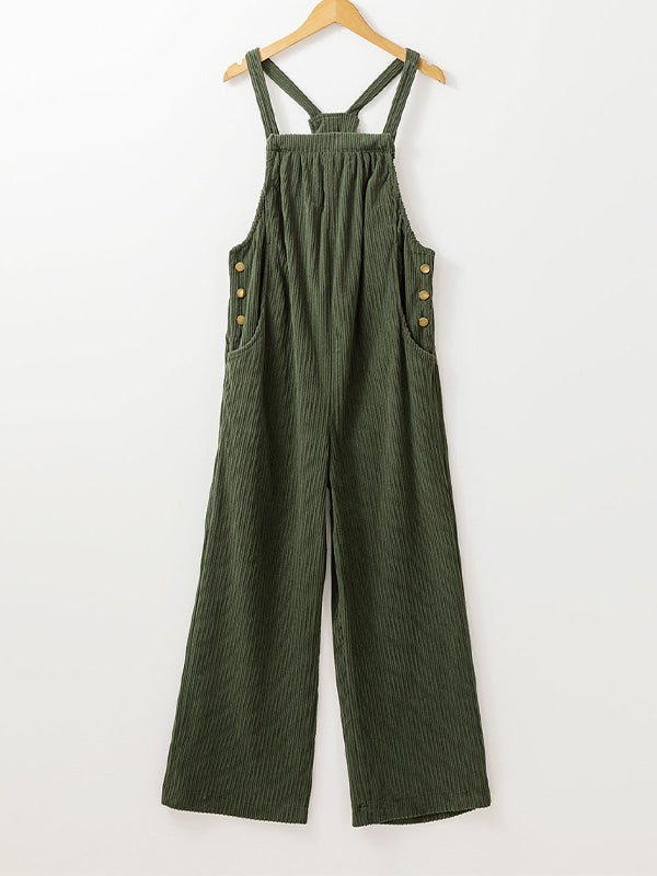 Dames Cozy Corduroy Loose Fit Overalls