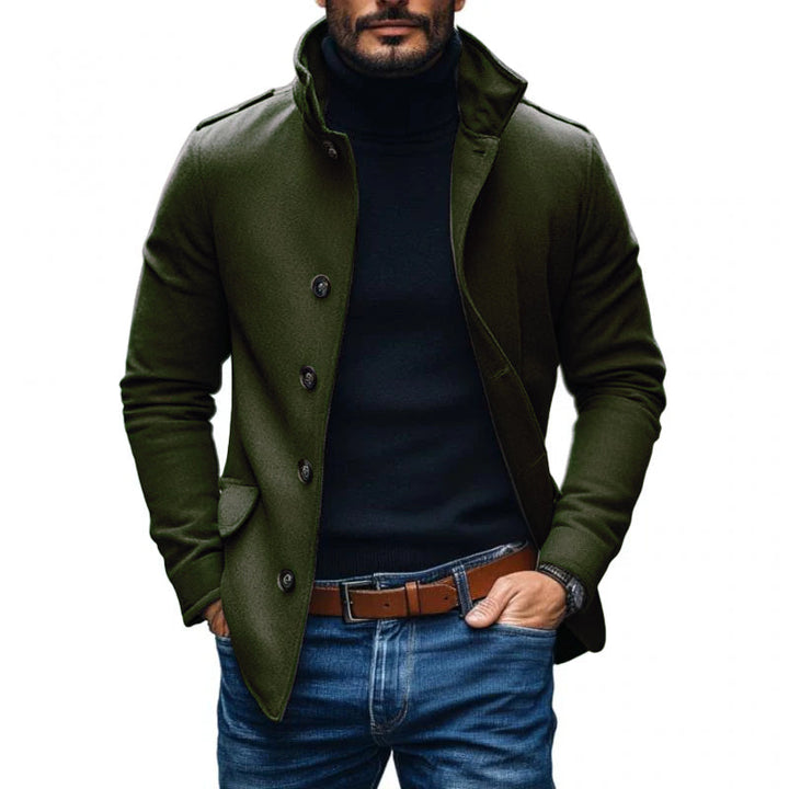 Heren Casual Wolmix Revers Eensluitende Slim Korte Jas 85856791M