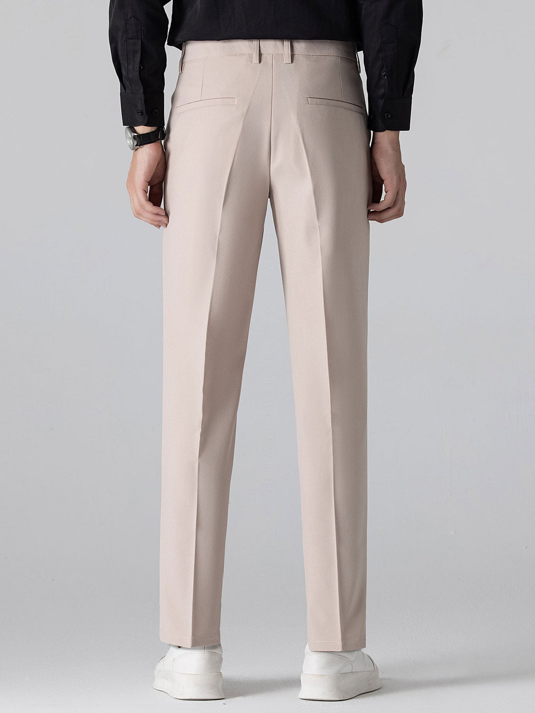 Contrastafwerking Geribbelde Johnny Kraag Tricot Polo & Slim Fit Getaperde Broek
