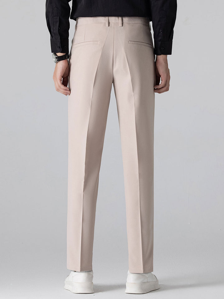 Contrastafwerking Geribbelde Johnny Kraag Tricot Polo & Slim Fit Getaperde Broek
