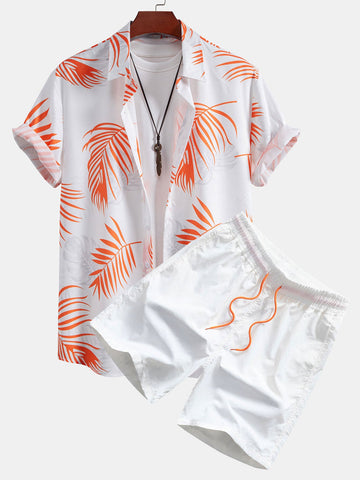 Bladerprint Doorknoop Shirt & Zwembroek