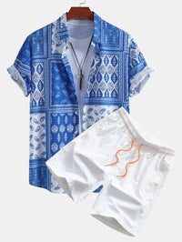 Paisley Rand Doorknoop Shirt & Zwembroek