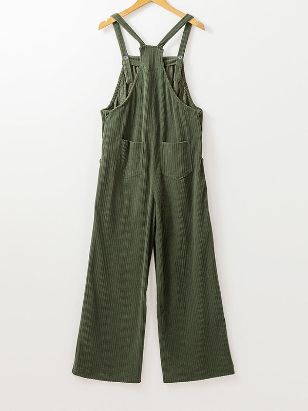 Dames Cozy Corduroy Loose Fit Overalls