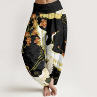 Van Dame Katoen Kraanvogels Bloemen Gelukkige Wolken patroon Dames Elastische Taille Harem Broek