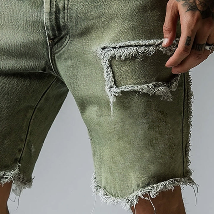 Heren Vintage Denim Gebrushte Shorts MTA1971C7P