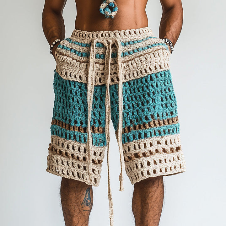 【24-uurs verzending】Heren Vakantie Gevlochten Strandshorts