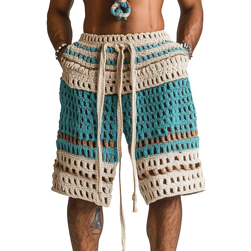 【24-uurs verzending】Heren Vakantie Gevlochten Strandshorts