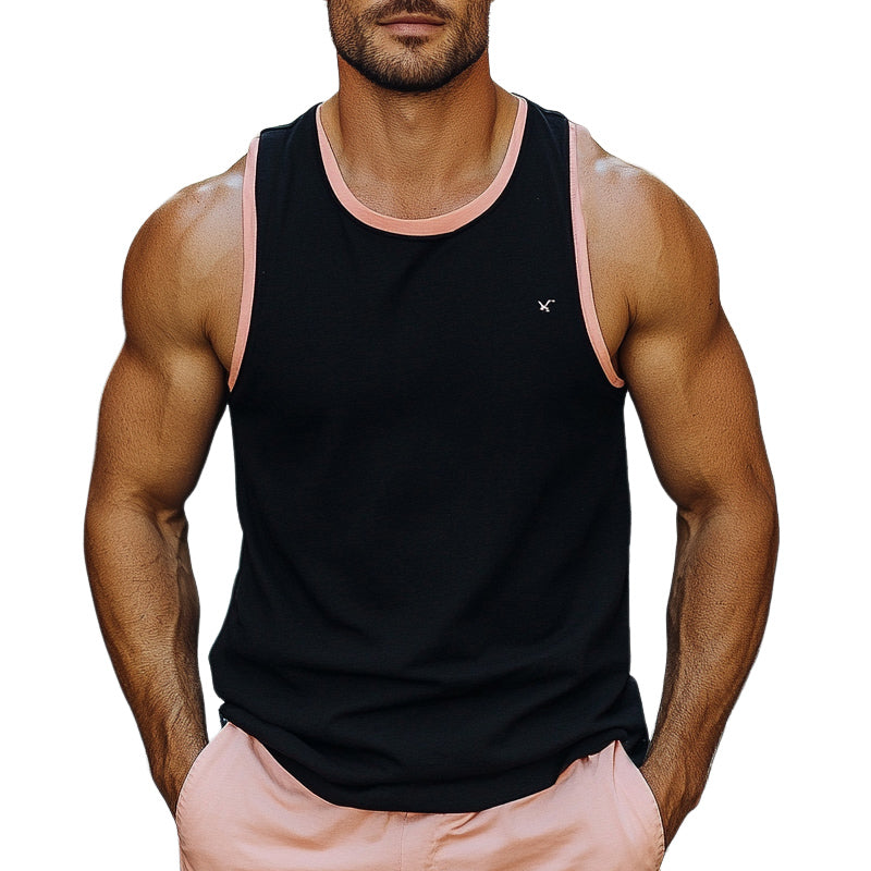 Heren Koel Huidvriendelijk Zwart Katoenen Tanktop MTA2551C6U