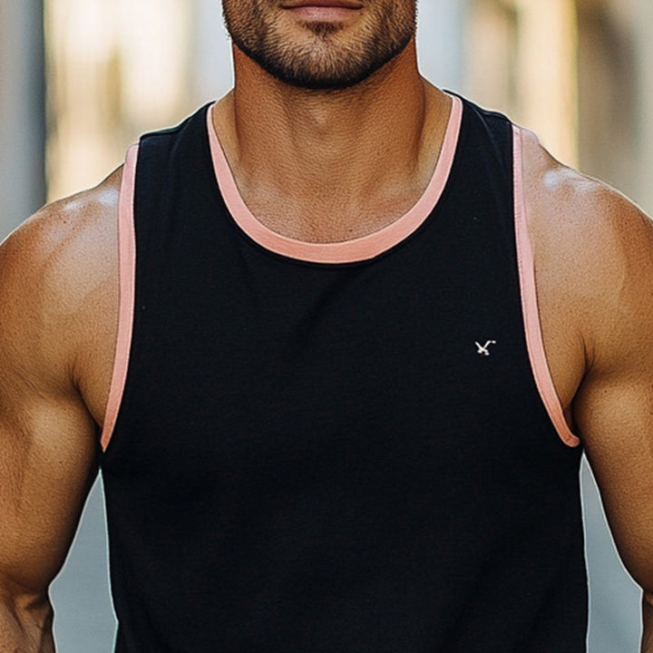 Heren Koel Huidvriendelijk Zwart Katoenen Tanktop MTA2551C6U
