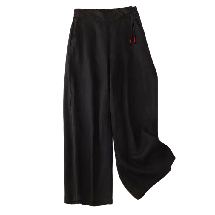 Van Dame Casual Effen Kleur Eén Knop Vrouwen Capri Wijde Pantalon Met Zakken