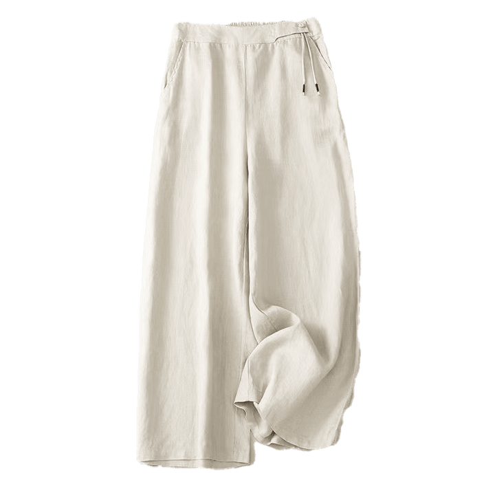 Van Dame Casual Effen Kleur Eén Knop Vrouwen Capri Wijde Pantalon Met Zakken