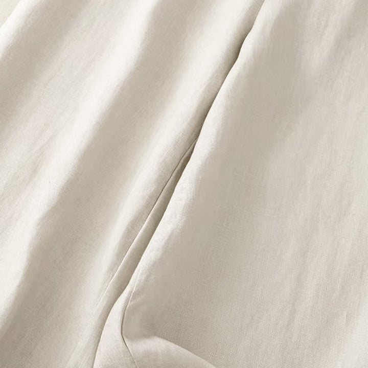 Van Dame Casual Effen Kleur Eén Knop Vrouwen Capri Wijde Pantalon Met Zakken