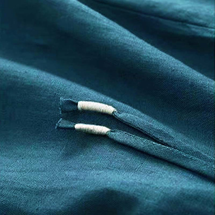 Van Dame Casual Effen Kleur Eén Knop Vrouwen Capri Wijde Pantalon Met Zakken