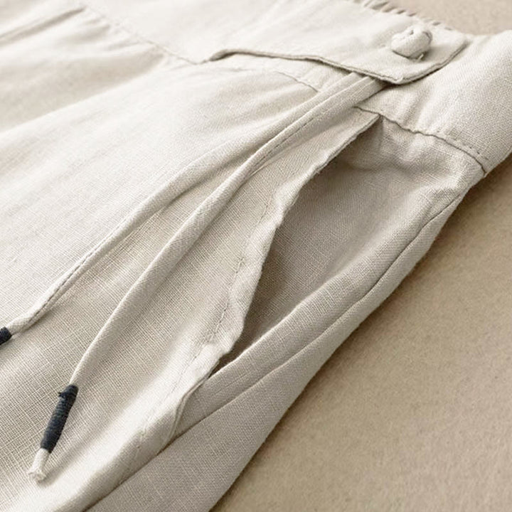 Van Dame Casual Effen Kleur Eén Knop Vrouwen Capri Wijde Pantalon Met Zakken
