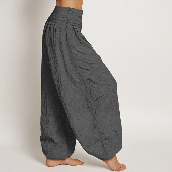 Van Dame Zon Maan Sterren Patroon Dames Elastische Taille Harem Pure Katoenen Broek