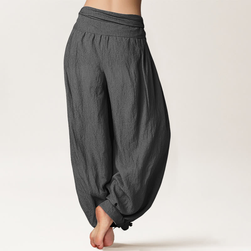 Van Dame Zon Maan Sterren Patroon Dames Elastische Taille Harem Pure Katoenen Broek