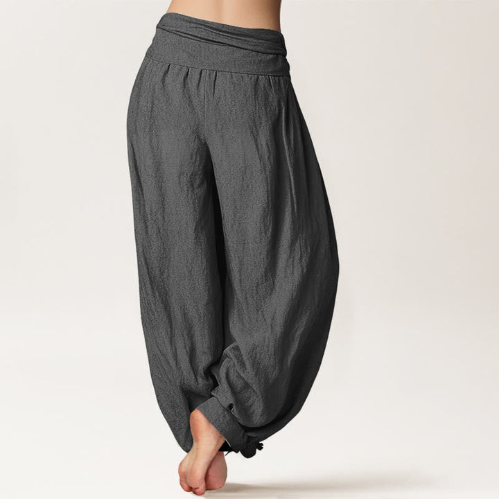 Van Dame Zon Maan Sterren Patroon Dames Elastische Taille Harem Pure Katoenen Broek