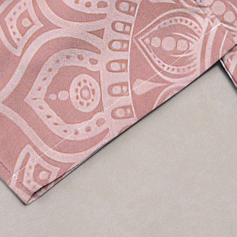 Pure Cotton Mandala Patroon Vrouwen Elastische Taille Broek Met Zakken