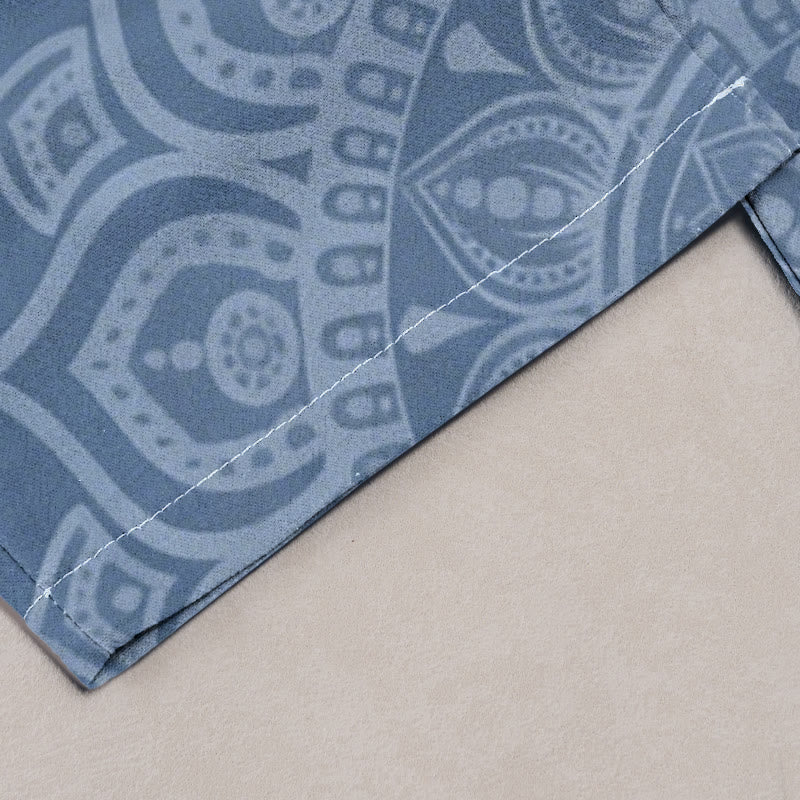 Pure Cotton Mandala Patroon Vrouwen Elastische Taille Broek Met Zakken