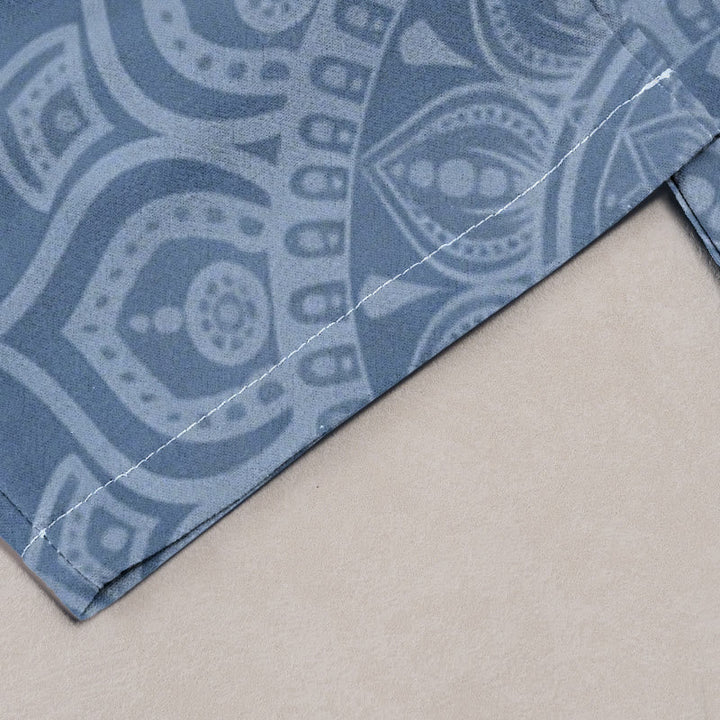 Pure Cotton Mandala Patroon Vrouwen Elastische Taille Broek Met Zakken