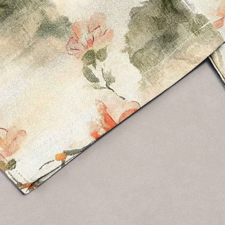Pure Katoen Vlinder Bloemen Patroon Print Damesbroeken Met Zakken