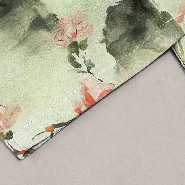 Pure Katoen Vlinder Bloemen Patroon Print Damesbroeken Met Zakken