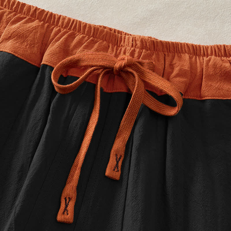 Van Dame Lente Casual Touwsluiting Effen Katoenen Dames Harem Broek Met Zakken