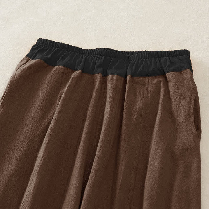 Van Dame Lente Casual Touwsluiting Effen Katoenen Dames Harem Broek Met Zakken