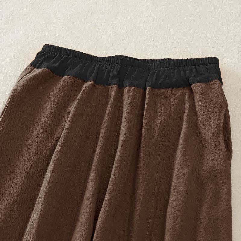 Lente Casual Touwsluiting Effen Katoenen Vrouwen Harem Broeken Met Zakken